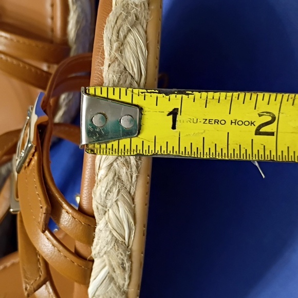 New Georgie Stuart Weitzman Tan Brown Wedge Espadrille Sandals SZ 6.5 - Picture 12 of 16